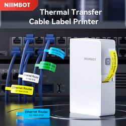 Niimbot N1/B18 Thermal Transfer Label Printer Self-Adhesive Waterproof Cord Labels Tag Wireless Label Maker Cable with Ribbon