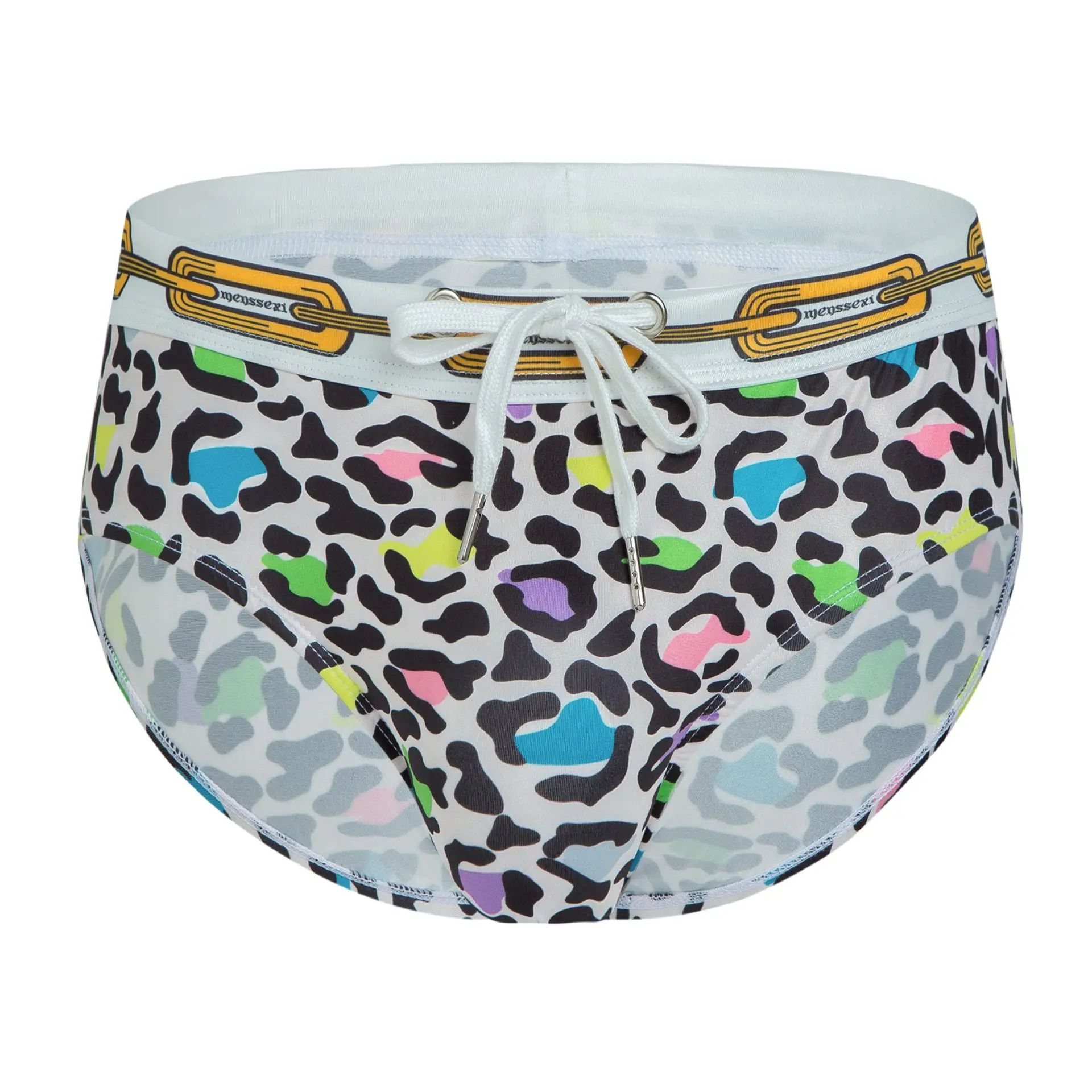 Foreign trade printed men's triangle swimming trunks three-dimensional cup fashion seaside underwear 906