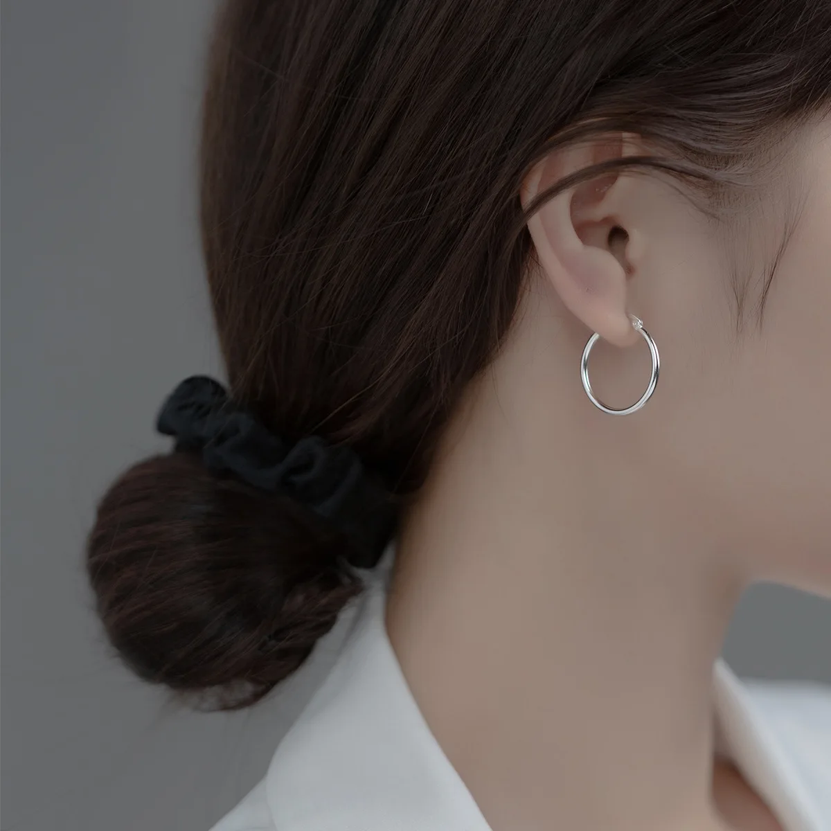 La Monada 925 Silver Woman Earring Plain Simple 925 Silver Jewelry Small Hoop Earrings For Women Female Girls Lady Elegant