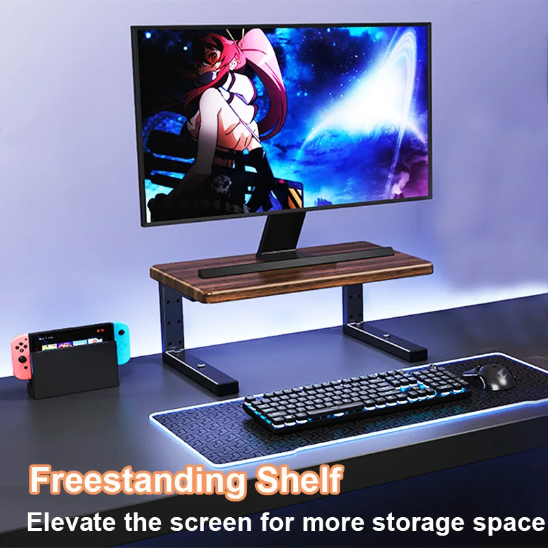Abrazadera 3 en 1, estante para Monitor de extensión de escritorio, organizador de escritorio, altura ajustable, estante de escritorio resistente, organizador, elevador para ordenador portátil