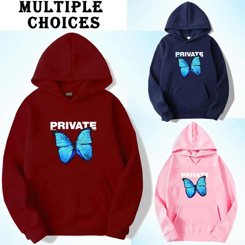 

Fashion new autumn and winter women's hoodie butterfly print hoodie hoodie printed long sleeved women's Harajuku hoodie