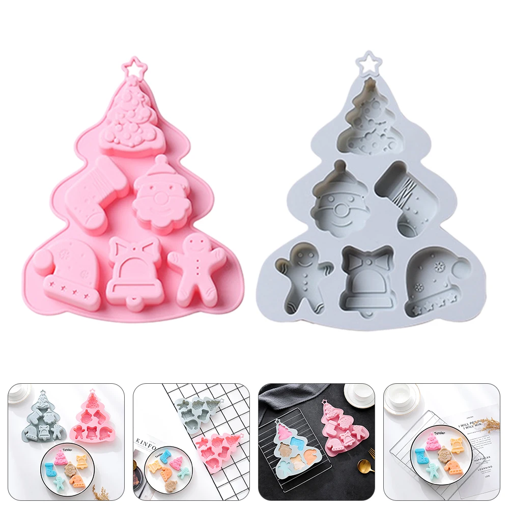

2Pcs Silicone Cake Mold Christmas Tree Shape DIY Craft Mold for Cake Chocolate Candy Soap Ornament Ornament Making Mould