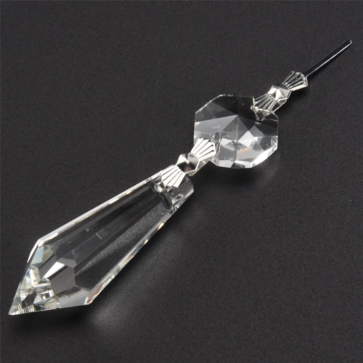 24 Pcs Chandelier Crystal Prisms Pendants Set 38 mm Clear Teardrop Icicle Chandelier Crystals Parts Replacement Crystals