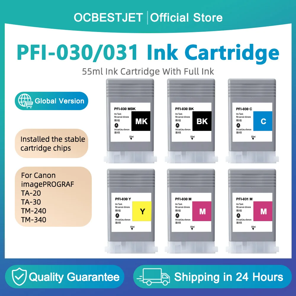 

For Canon PFI-030 PFI-031 PFI030 031 Ink Cartridge With Full Pigment Ink For imagePROGRAF TA-20 TA-30 TM-240 TM-340 Printer