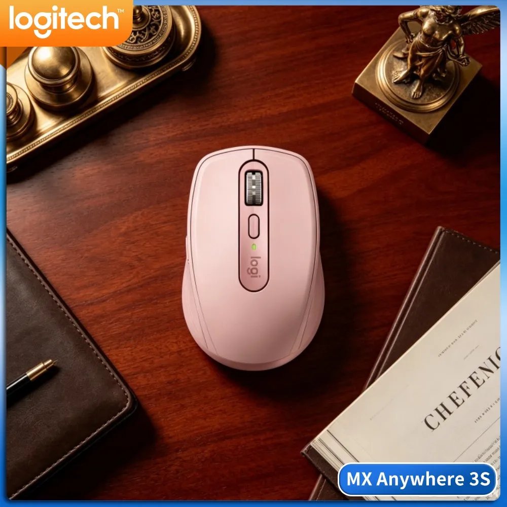 Ergonomic MX Anywhere 3S - 8K DPI Tracking, Hyper-Scroll, Anti-Slip Grip, Ideal For Exhibition Travel & On-Site Work