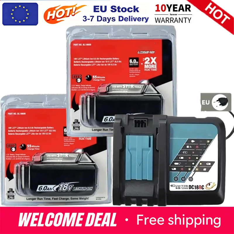 100 % Original für Makita 6 Ah für Makita 18 V Akku BL1830B BL1850B BL1850 BL1840 BL1860 BL1815 Ersatz-Lithium-Akku