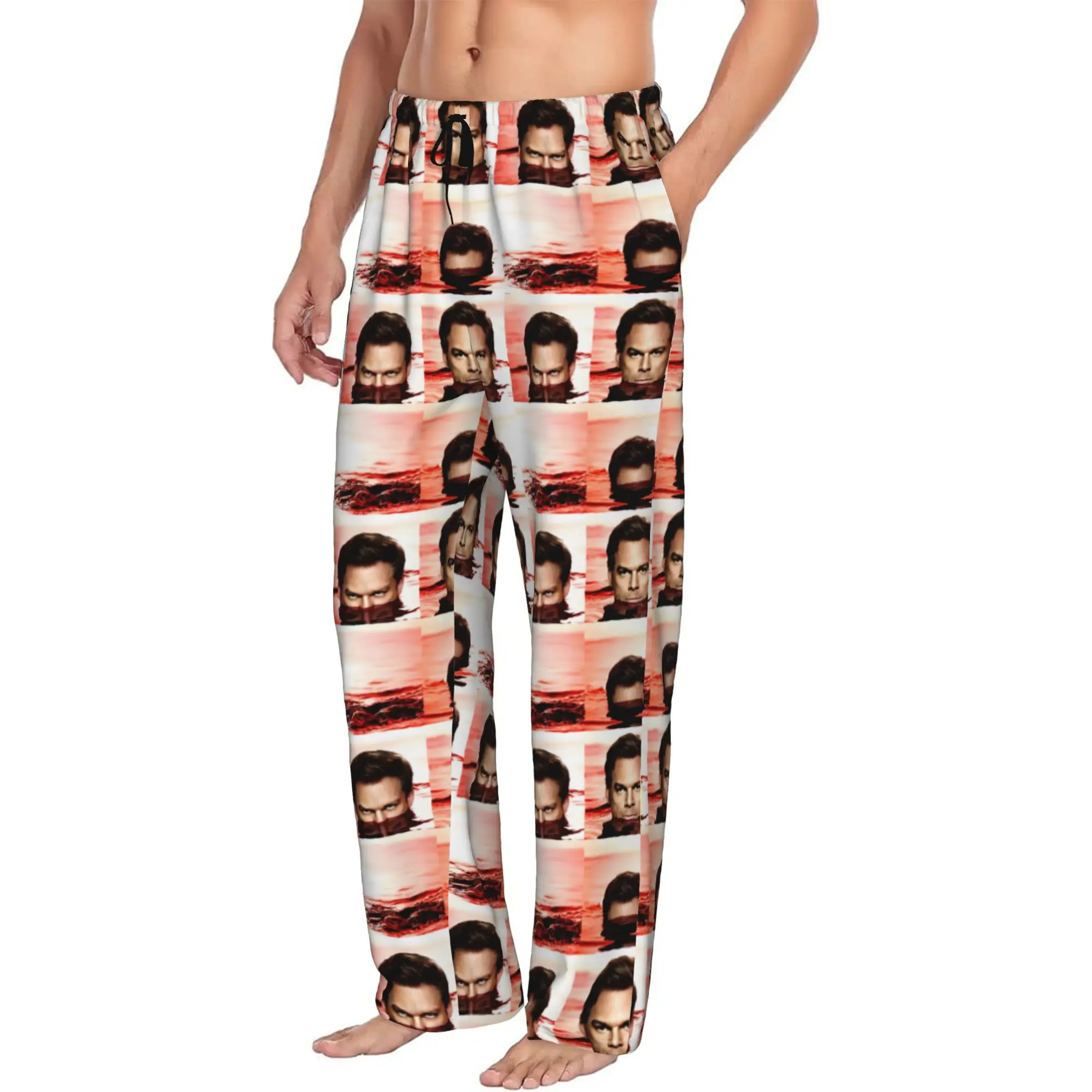 Custom Dexter Morgan Pajama Pants for Men Movie Lounge Sleep Stretch Sleepwear Bottoms with Pockets