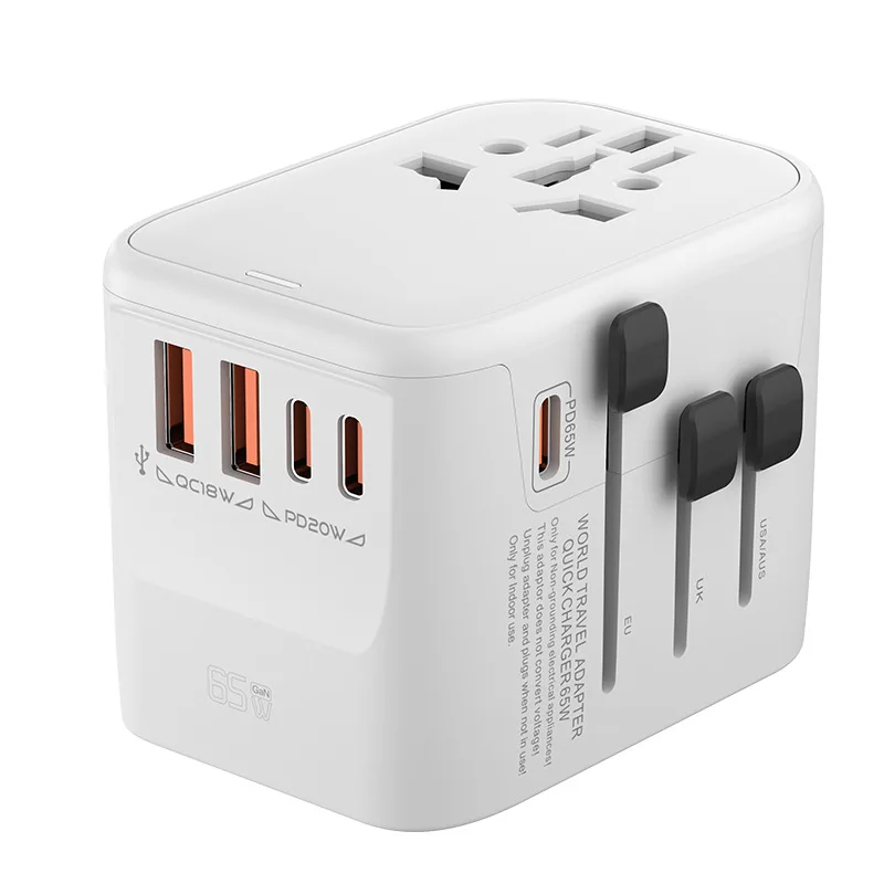 

New Universal Adapter 45W GaN IP44 10A Multi-Port Fast Charging Travel Multi-function American Standard Outlet Converter