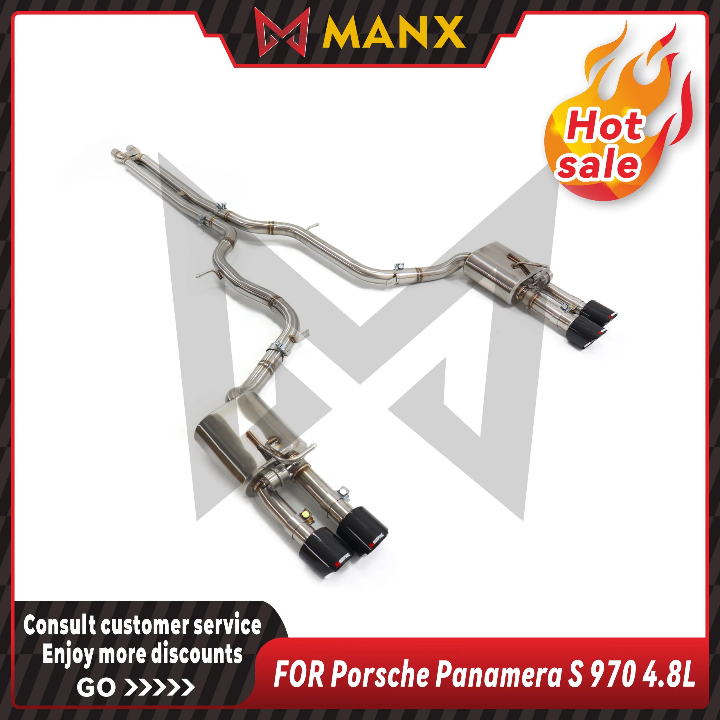 

Stainless steel Catback Performance Auto Exhaust pipe for Porsche Panamera S 970 4.8L Muffler with remote control valve