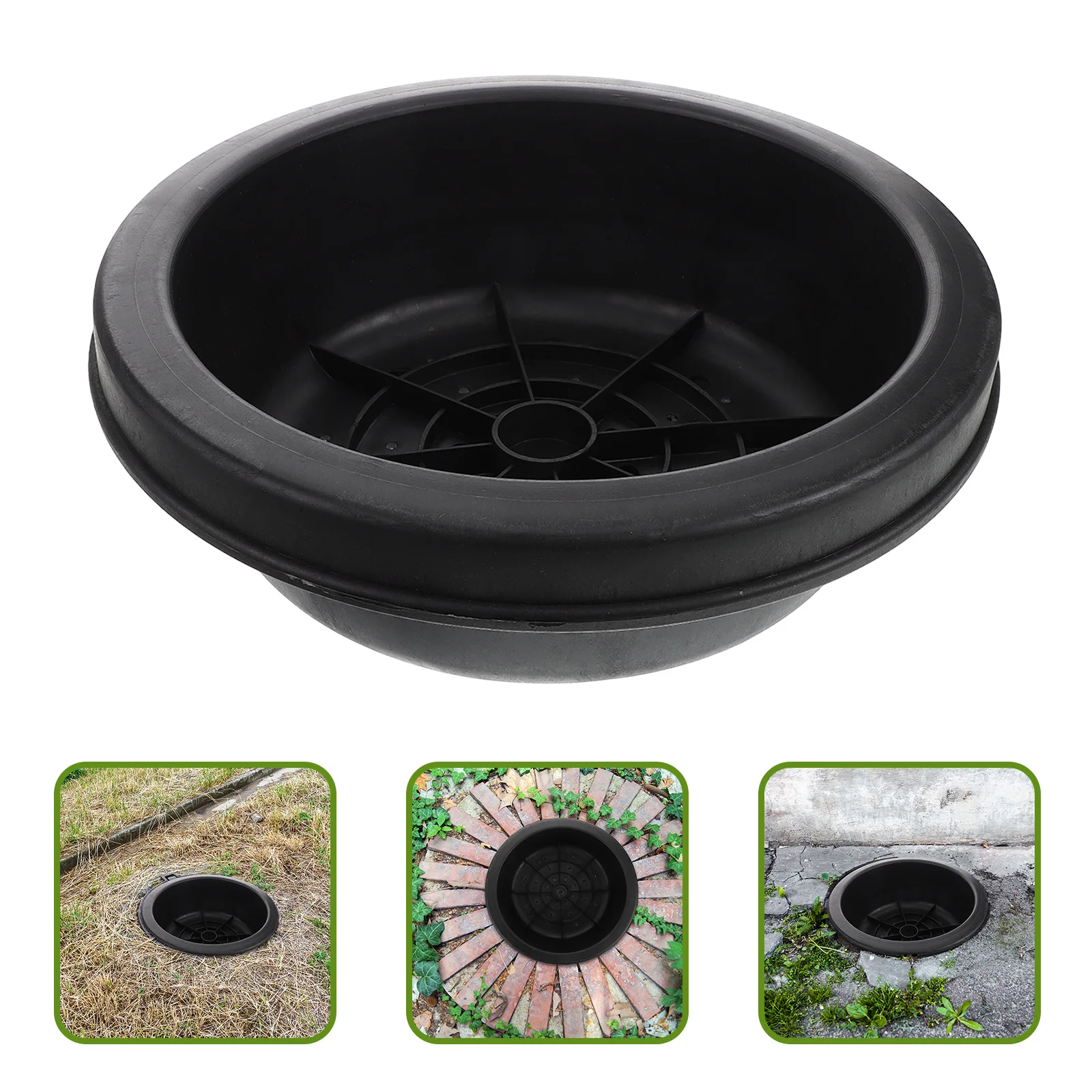 

Circular Lawn Well Cover Plastic Manhole Cover For Garden Yard Backyard Replacement Waterproof Wear Resistant Landscaping Pipe