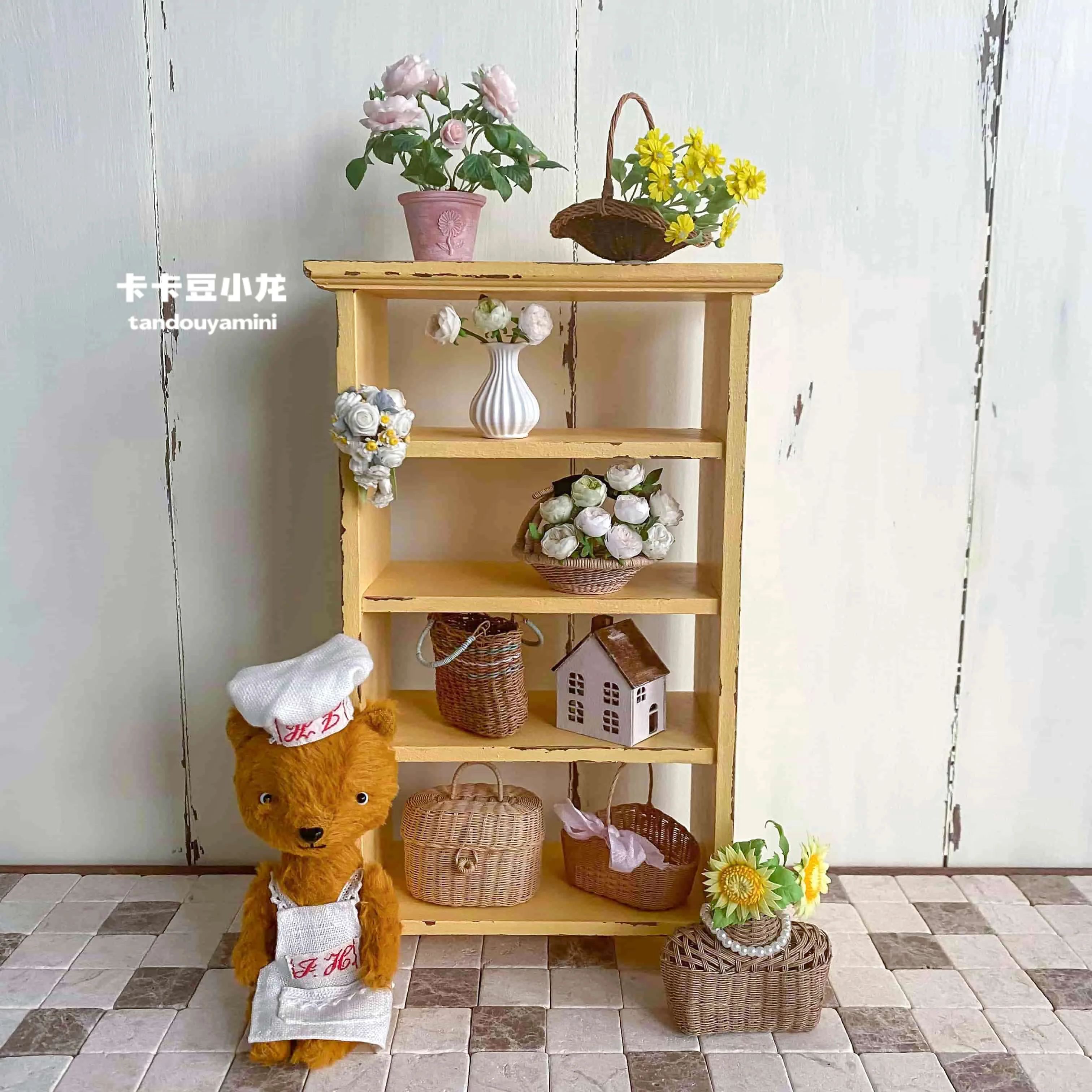 1:6 Doll House Mini Model Furniture Accessories Solid Wood Vintage Antique Storage Rack Bjd Ob11 Gsc Blyth Soldier Lol Decor Toy