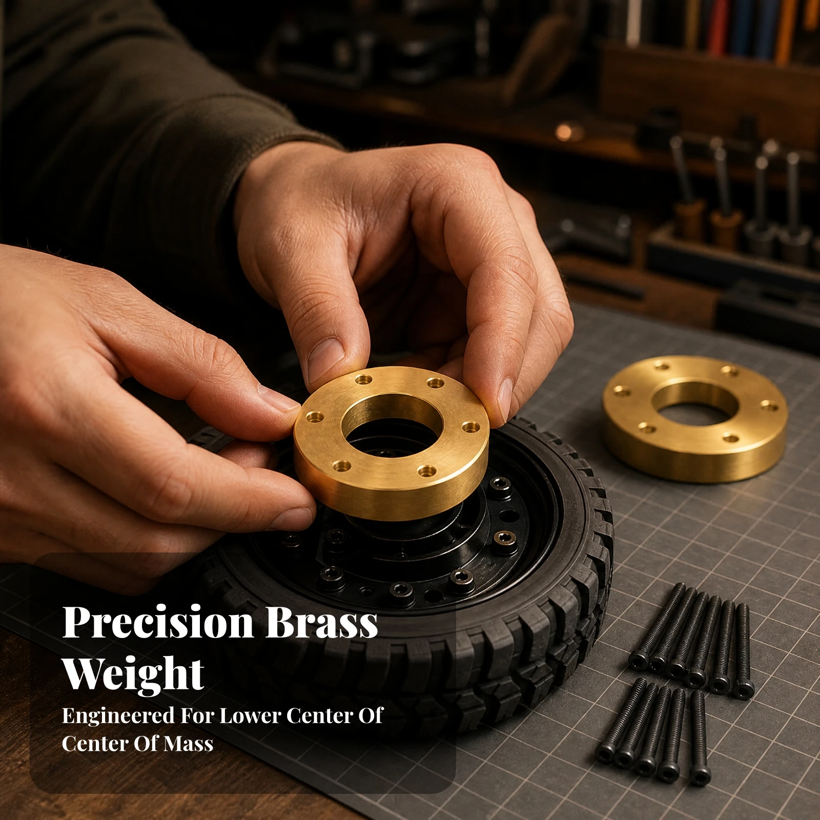 Machined Brass RC Wheel Spacer Pair Precision Brass RC Wheel Spacers Track Width Widening Heavy Weight for Scale Truck Builds