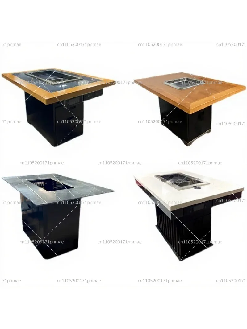 Integrated Smokeless Hot Pot Table BBQ Oven Multi-functional Barbecue Grill for Restaurant Commercial Use