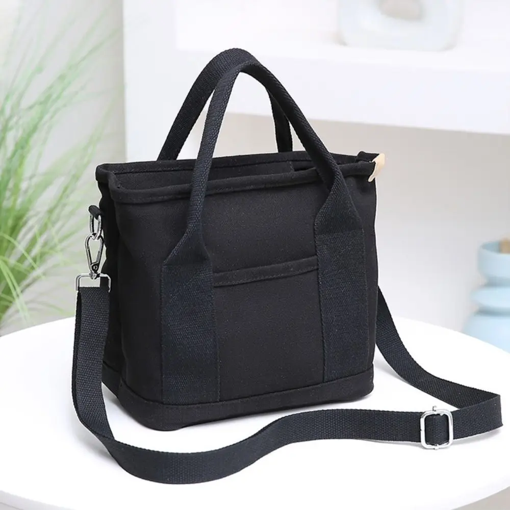 Multi-pocket Japanese Style Crossbody Bag Handbag Zipper Canvas Shoulder Bag Mommy Bag Message Bag Pure Color Tote Bag Students