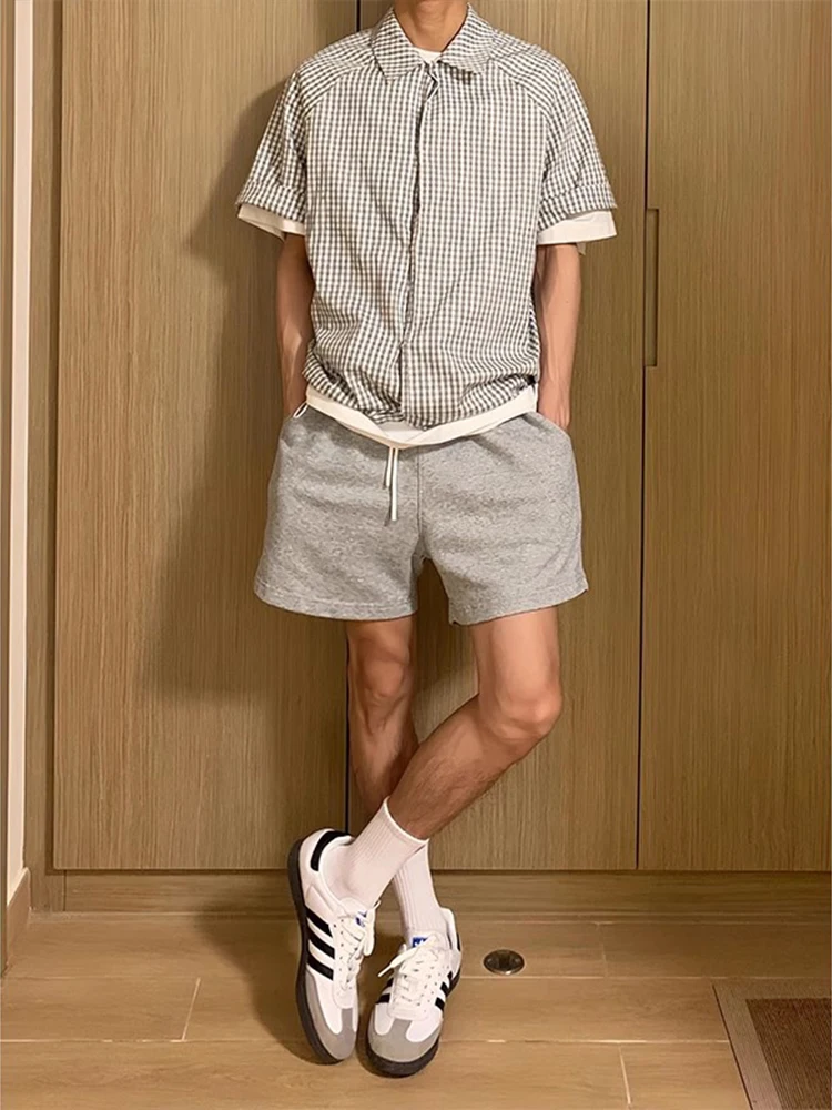 

Серые спортивные шорты для мужчин, летние, тонкие, в американском ретро-стиле, для баскетбола, длиной ниже колена, повседневные, модные.