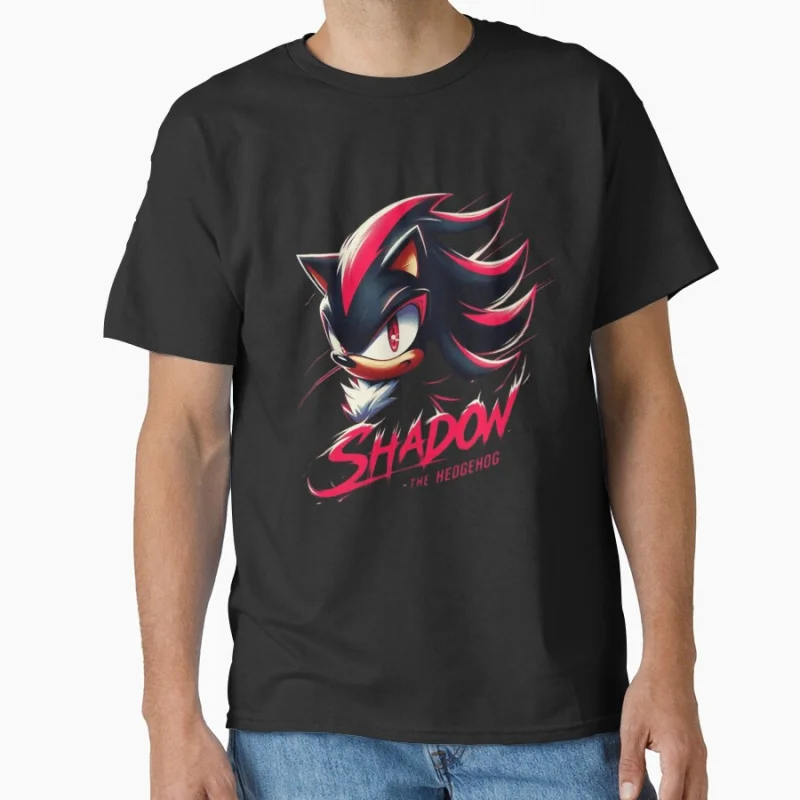 

1021 Vintage Retro 90s Sonic Shadow The Hedgehog Character Graphic T-Shirt Y2K clothes Cartoon tee Anmie print All size tops
