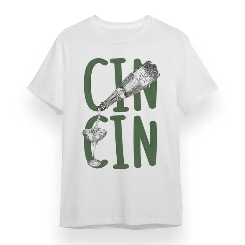 

Women'S T Shirt With Cheers Party White 100 Cotton