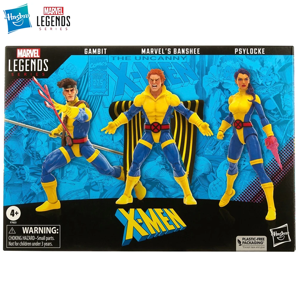 [In-Stock] Hasbro Marvel Legends Series Banshee, Gambit, and Psylocke (X-Men) 15cm 3-Pack-Set Anime Action Figure Model Toys