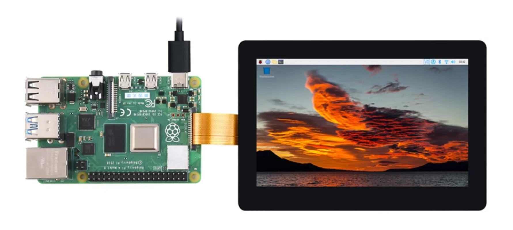 IPS DSI Display para Raspberry Pi, design fino e leve, função de toque, opcional, 800 × 480, 5in