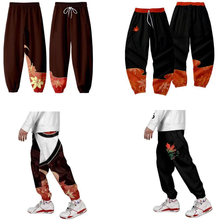 Anime Game Genshin Impact Kaedehara Kazuha 3D Joggers pantaloni uomo/donna pantaloni Casual Hip Hop pantaloni sportivi costumi Cosplay