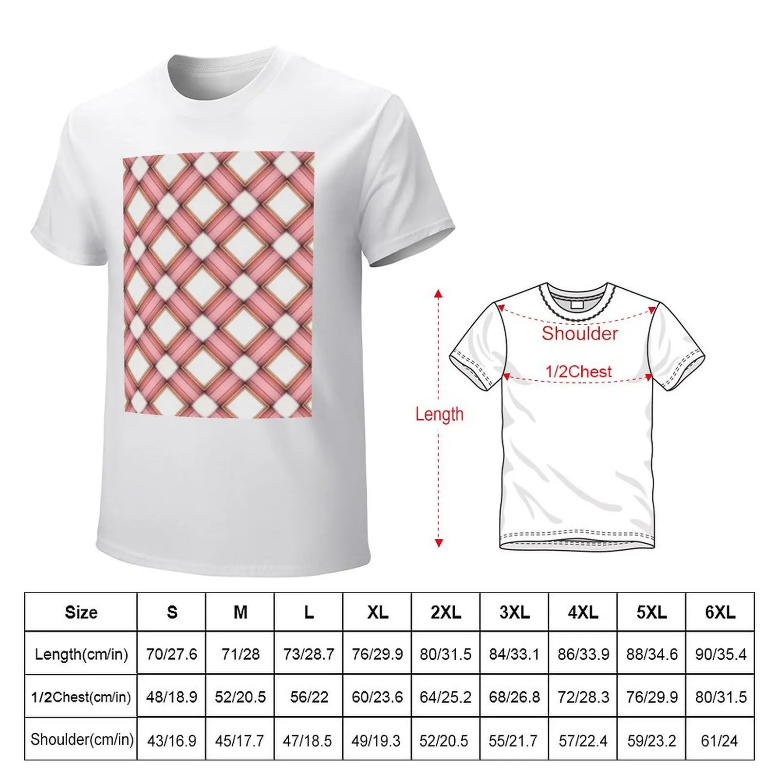 Pink Basket Weave Seamless Pattern T-Shirt Short sleeve tee cute tops customizeds fruit of the loom mens t shirts