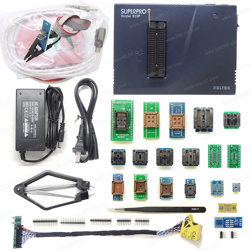 XELTEK USB Superpro 610P Universal EPROM Programmer + 20 Adapters + EDID Cable SOP8 Adapter