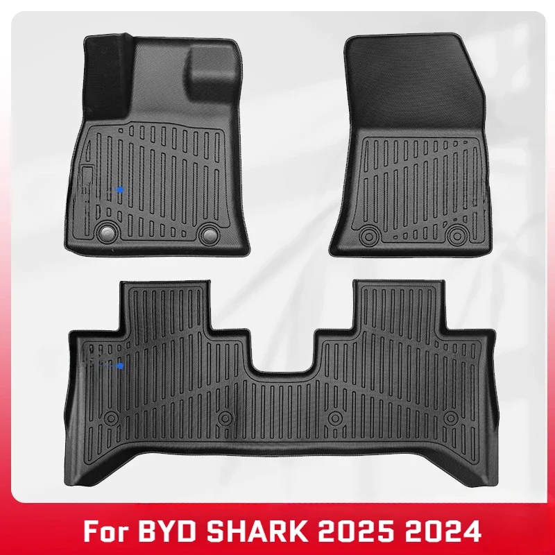 3Pc/set Waterproof Non-Slip Fully Surrounded Special Foot Pad for Byd Shark 2025 2024 Floor Mats Tpe