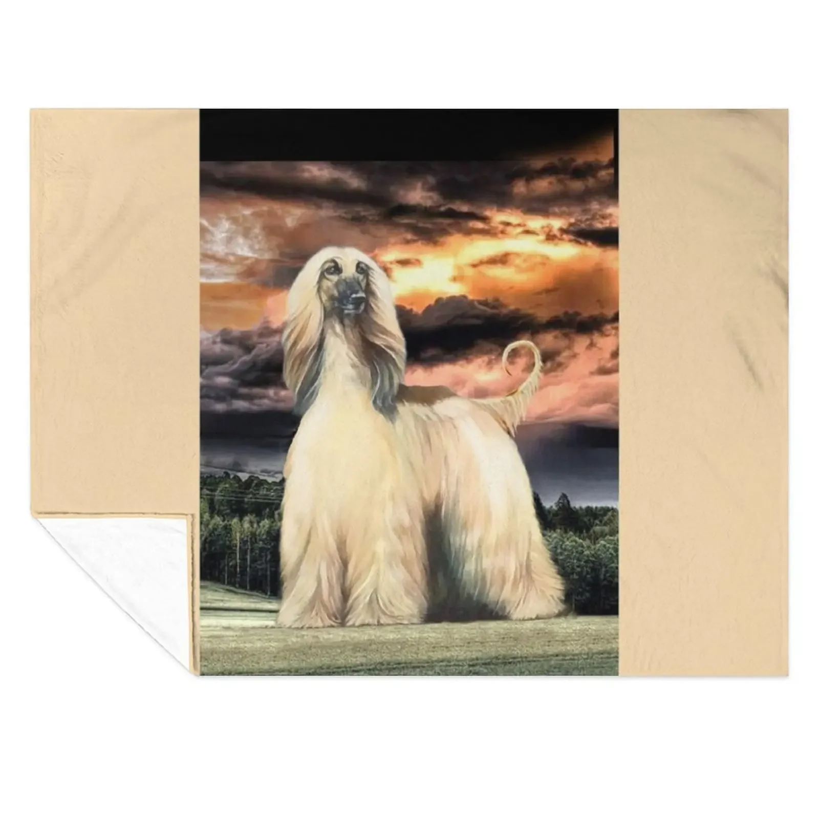 

The Majestic Afghan Hound. Masked Gold. Throw Blanket Fashion Sofas Soft Plaid Nap valentine gift ideas Blankets