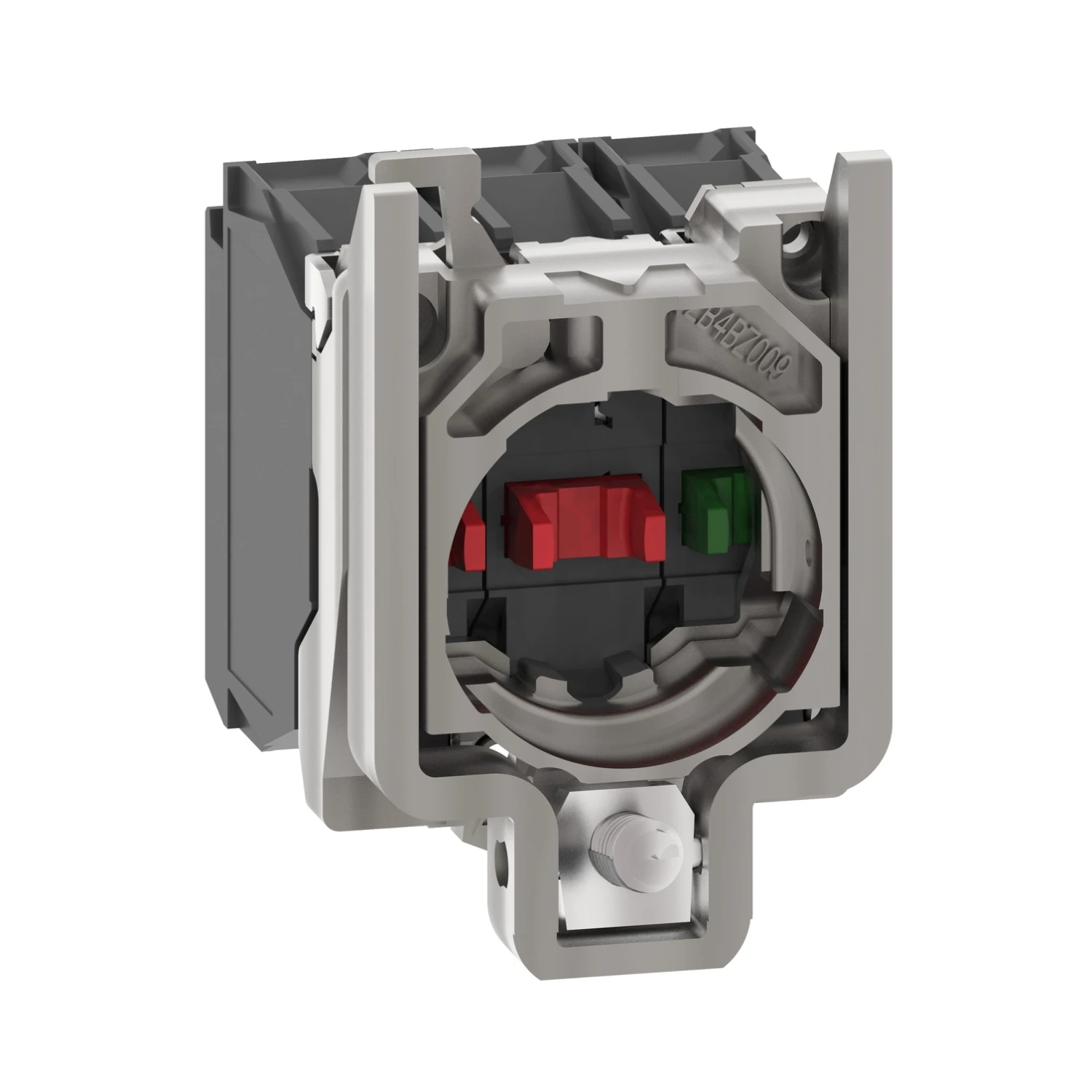 ZB4BZ141 Single contact block with body fixing collar, Harmony XB4, metal, screw clamp terminal, 1NO+2NC