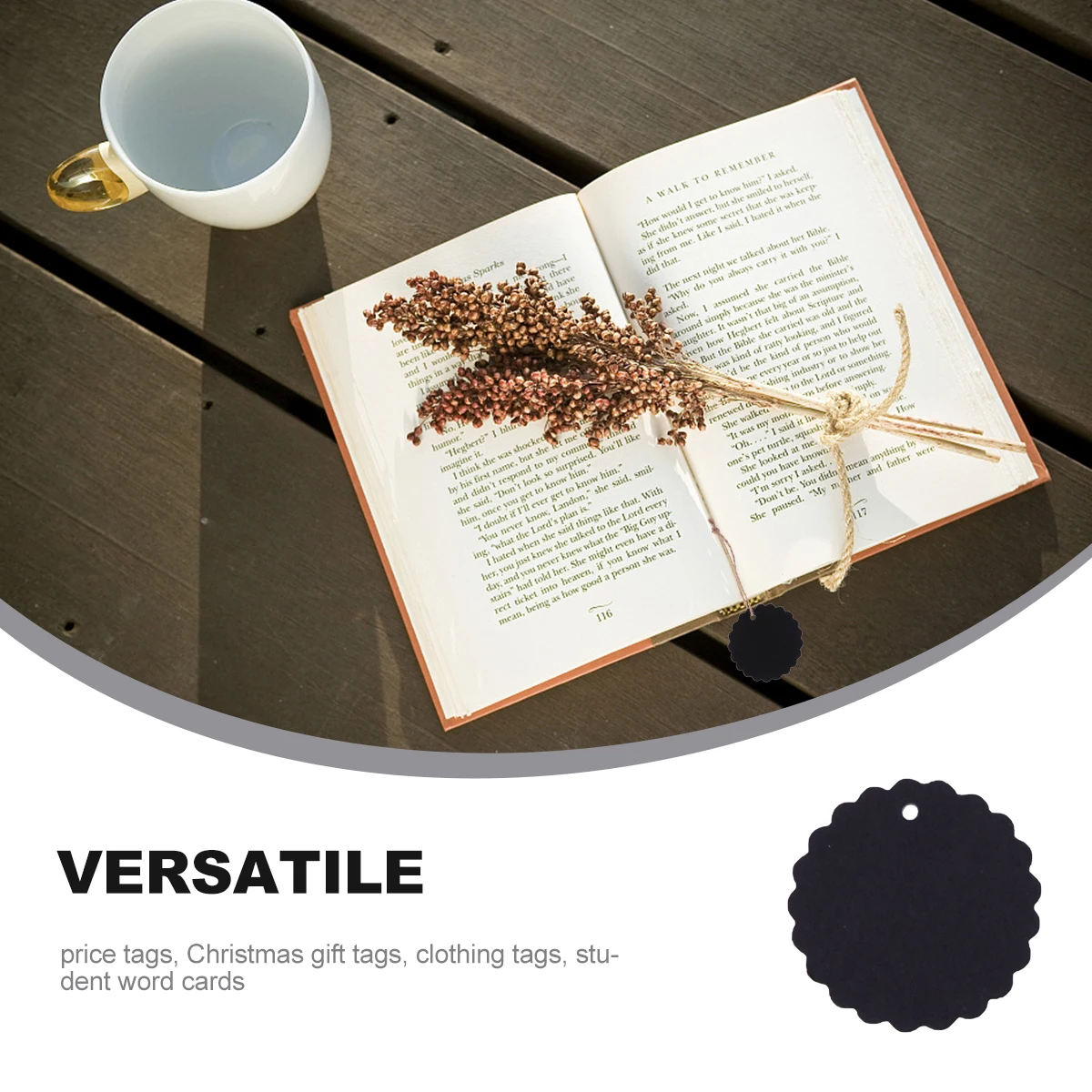 

100pcs 5Cm Kraft Paper Hanging Tags With Hemp Rope Blank Label For Diy Gift Price Clothing Marking Wishing Card Bookmark