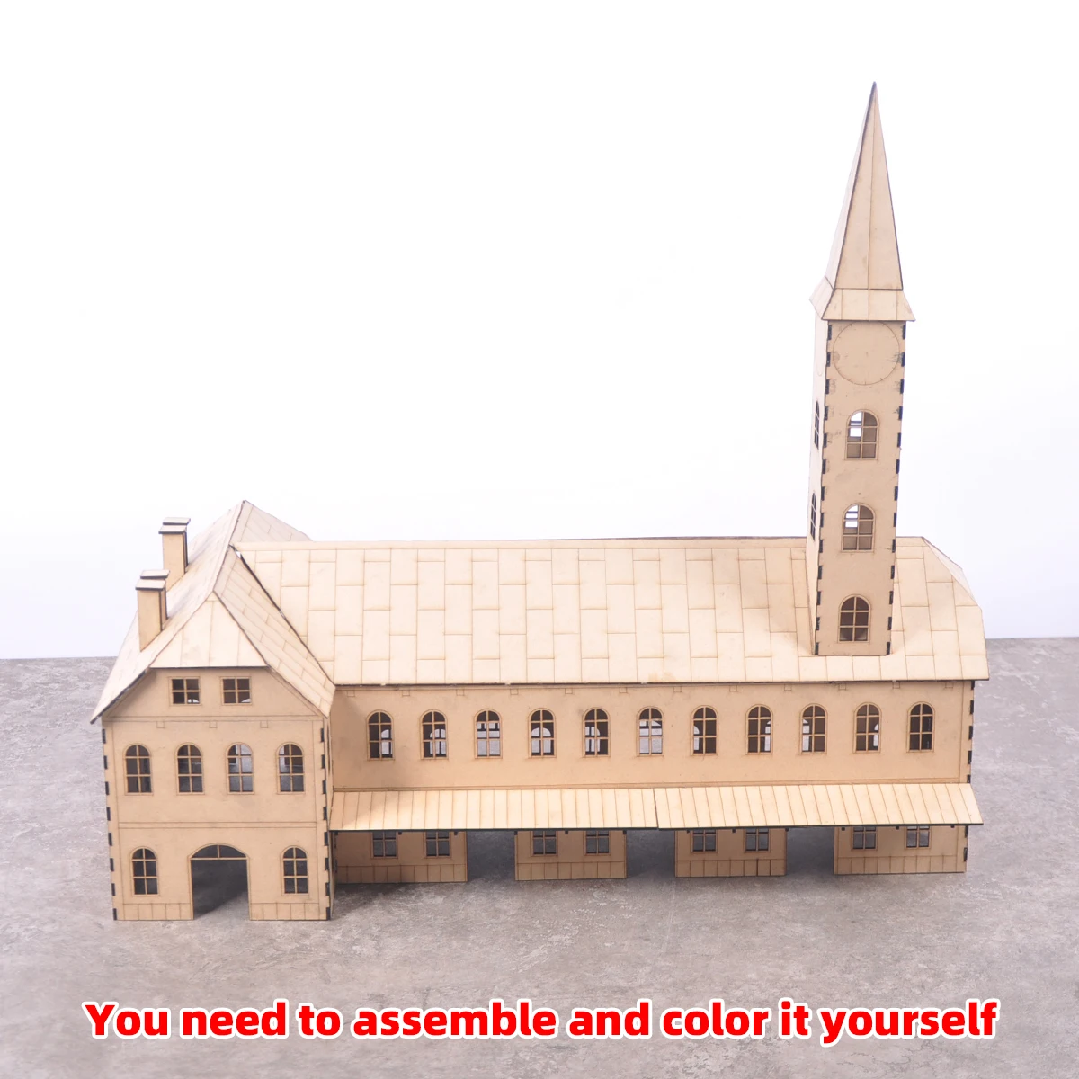 1/48 1/64 1/72 1/87 HO Maßstab Modellbausatz Miniatur-Diorama Architektonisches Gebäude Hausmodell Eisenbahn Unbemalte Stadt-Bahnhof – Detail 3