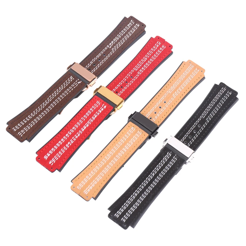 

Ремешок кожаный для HUBLOT Hublot Fusion series, аксессуары для часов, резиновый наружный спортивный браслет для мужчин и женщин