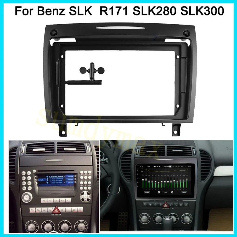 

9inch big screen 2 Din android Car Radio Fascia Frame For Mercedes Benz SLK class R171 SLK280 SLK300 ar panel Trim Dashboard