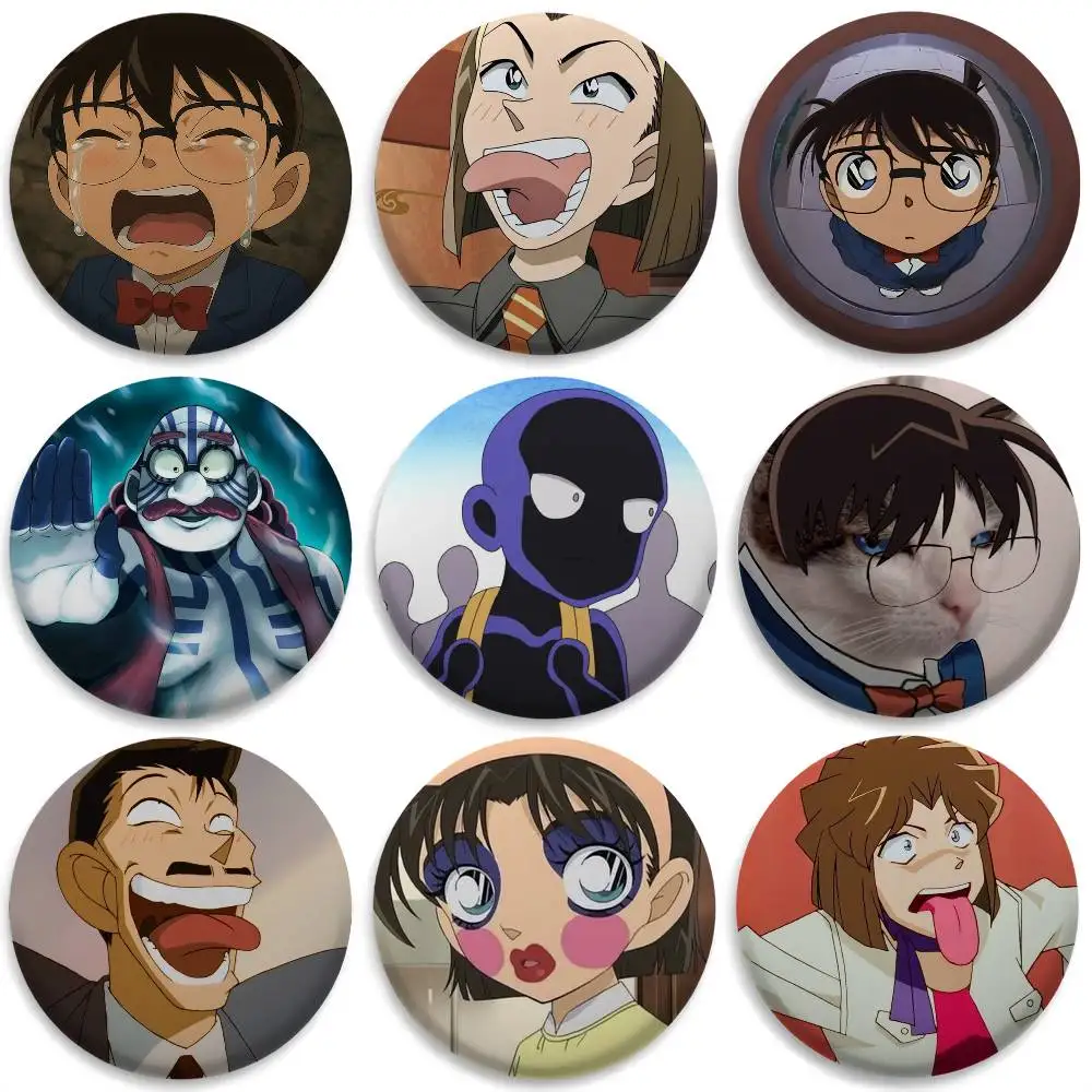 

D-Detective Conan Funny Badges Round Exquisite Badge Brooches Creative Pins For Clothes Hat Backpack Gift Accessories