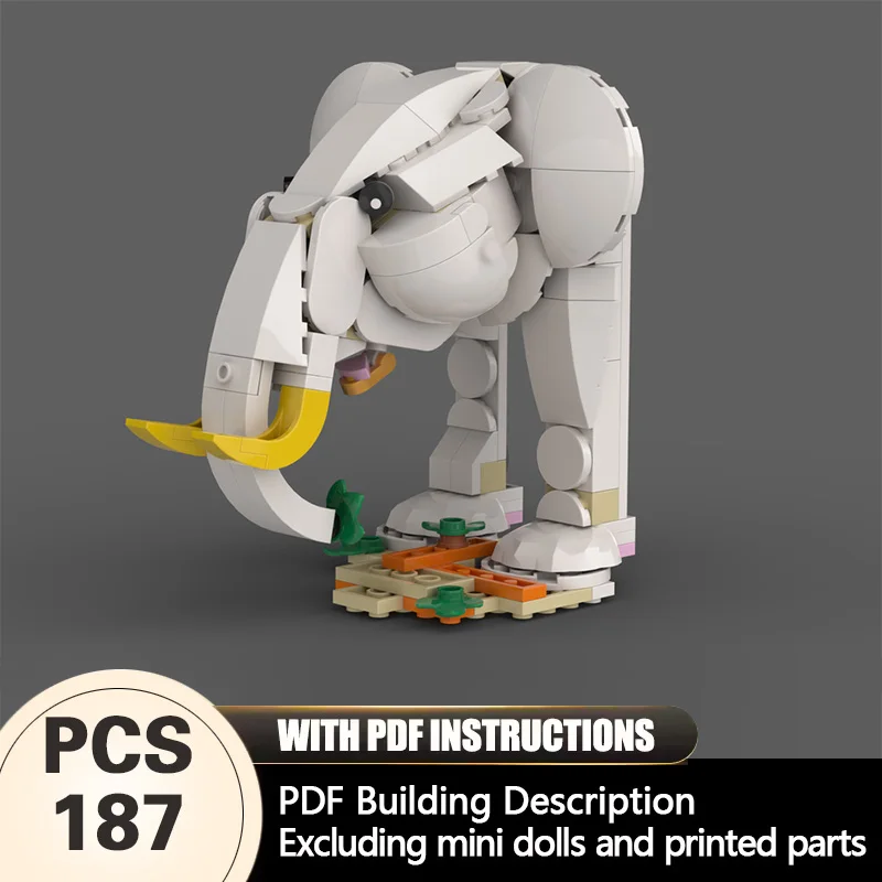 

Creators Animal Series Model MOC Building Bricks Elephant Head Modular Technology Gifts Holiday Assemble Children Toys Suit