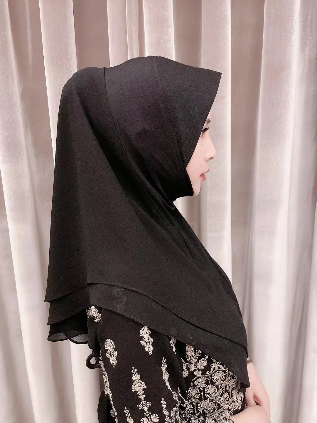 Women Khimar Ramadan Islamic One Piece Amira Prayer Hijabs Eid Muslim Shayla Turban Shawl Malaysia Feme Directly Wear Headscarf