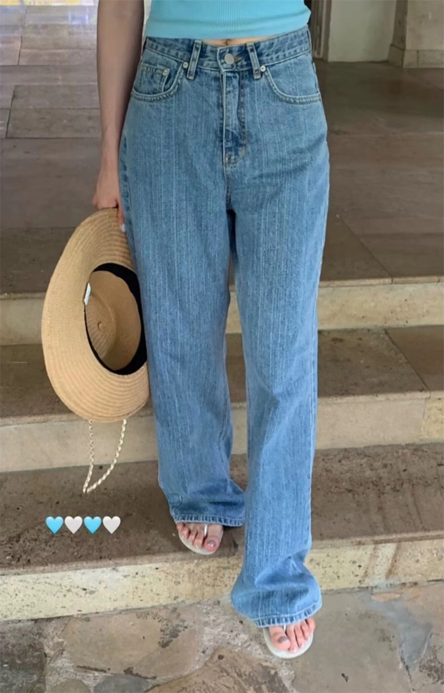 

Loose Fit Casual Waed Denim Jeans High Waist Wide Leg Pants Four Seasons Universal Comfortable Loose Trousers for Women