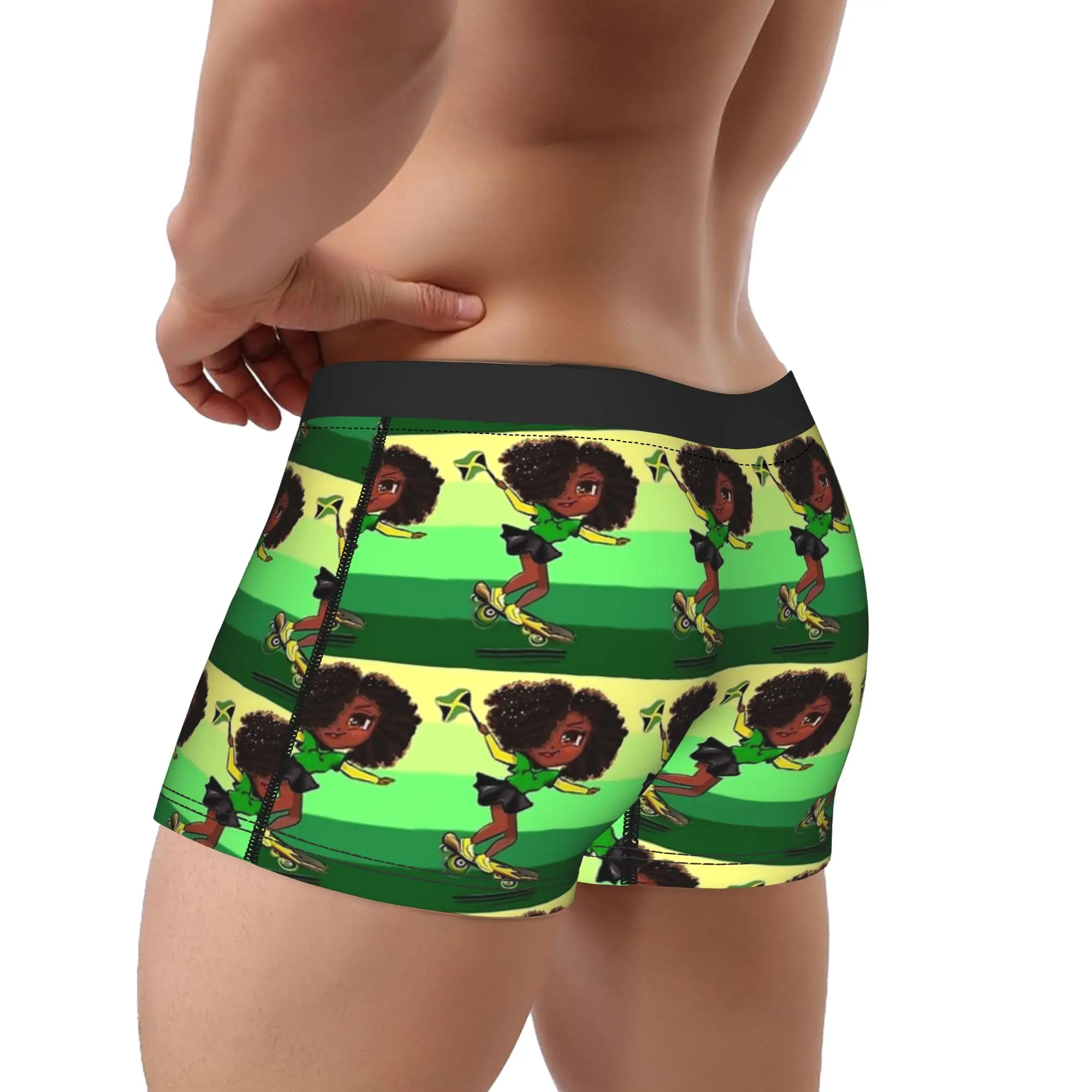 Jamaican Anime Girl Boxer Brief  Underwear Quality Male Comfortable Boxer Shorts Custom Plus Size Underpants