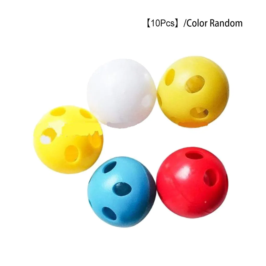 10 Pieces ABS Baby Toy Rattle Ball Portable Replacing Colorful 5 Hole 28mm Round Noise Maker Part Random Color