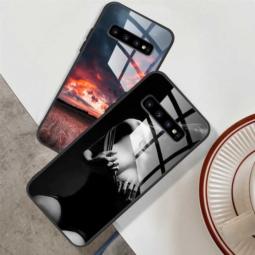 For Samsung Galaxy S10 S 10 Plus S10E Case Shockproof Tempered Glass Case Hard Back Cover Funda For Samsung S10 Case S 10 Bumper