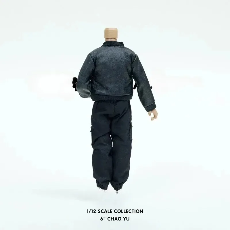 Figurines d'action à l'échelle 1/12, loisirs masculins, veste en cuir PU noir, vêtements de travail, pantalons, gilet, vêtements, modèle de bricolage pour jouets de 6 pouces, accessoires