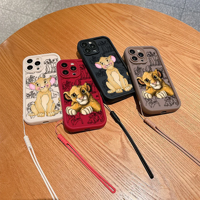 Disney The Lion King Cute Cover For Apple iPhone 16 15 14 13 12 mini 11 8 7 Pro Max Plus Eyes Ladder Rope Soft Phone Case