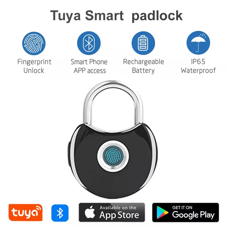 Q1 Tuya Smart Fingerprint Lock Mini Bluetooth Padlock Outdoor Waterproof Warehouse Dormitory Luggage Bag Bicycle