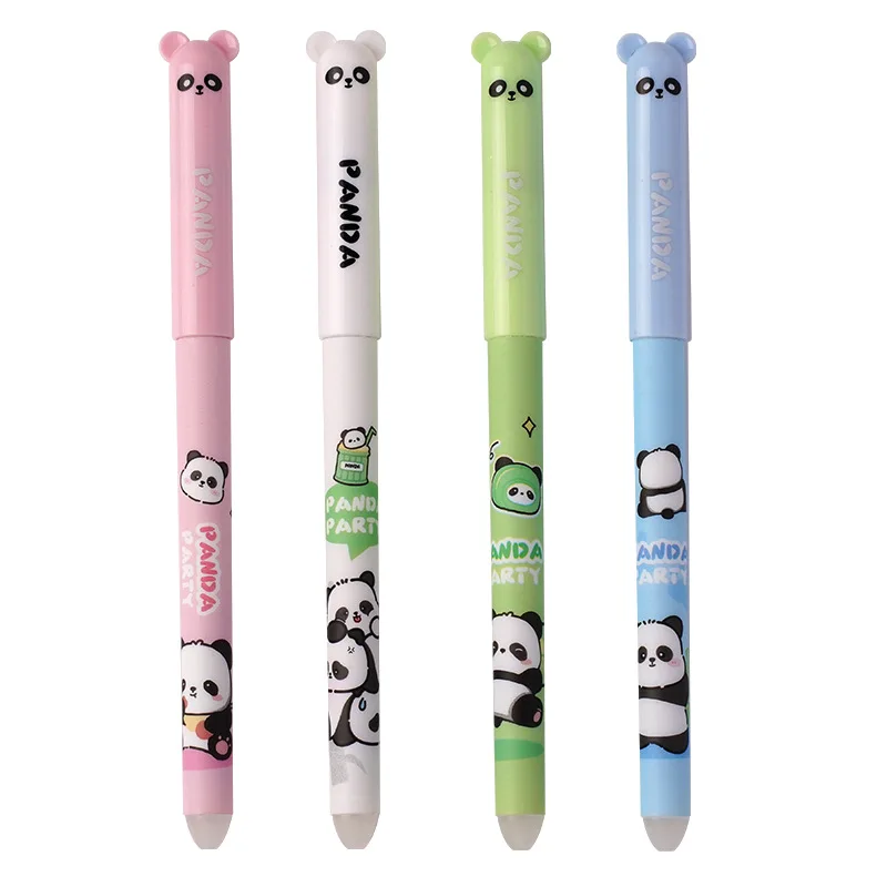 Imagem -05 - Panda dos Desenhos Animados Erasable Gel Pen Blue Ink Signature Canetas Escritório e Material Escolar Bonito 0.5 mm Brinde Promocional 36 Pcs por Lote