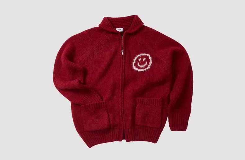 Thiened malha de lã jaet zíper solto ajuste ex primavera 2025 longo sve cardigan sle commute faion carta padrão