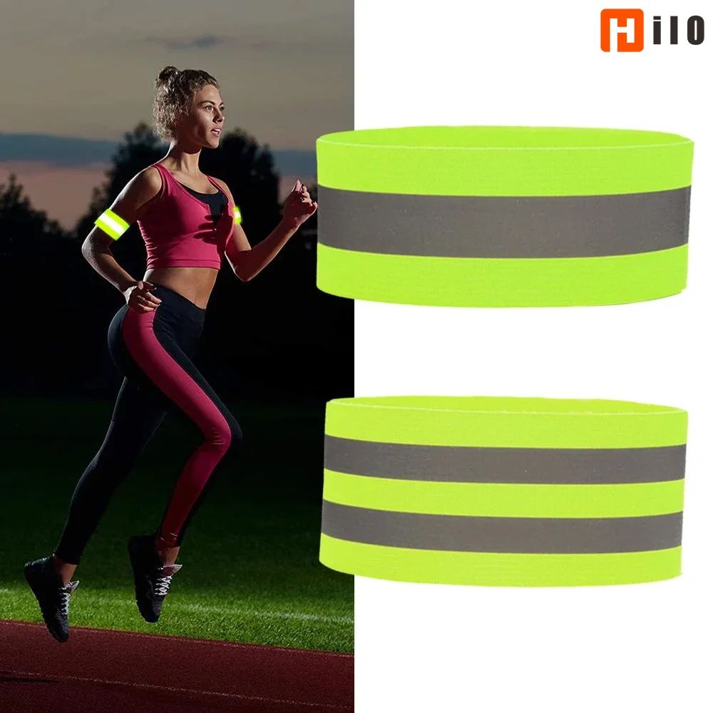 1-5PC Reflective Bands Elastic Wristband Armband Ankle Leg Straps Safety Reflector Tape Straps for Night Walking Running Cycling