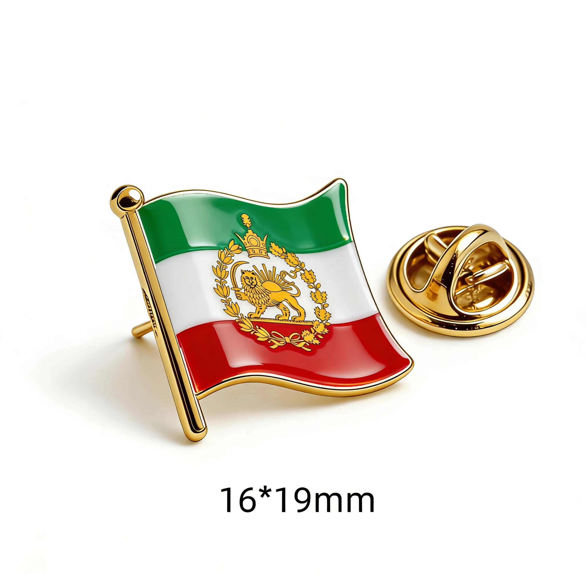 CoolTime Historische Iran-Flagge Anstecknadel Persisches Reich Karte Brosche Löwe & Sonne Flagge Sammlerstück Pin mit Kaspischer See Persischer Golf – Detail 3