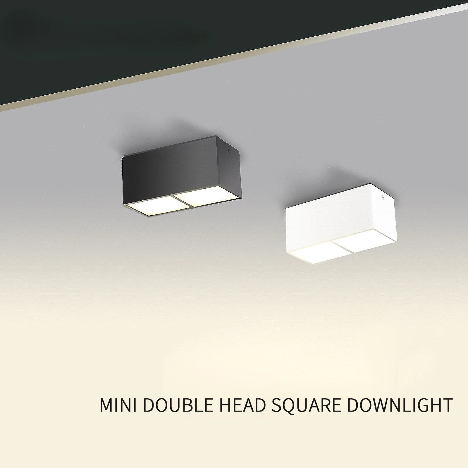 Hoge Helderheid Oppervlak Gemonteerde Led Plafond Spotlight Lampen Led Rechthoekige Dubbele Koppen Nordic Square 2X7W Downlight Voor Hotel