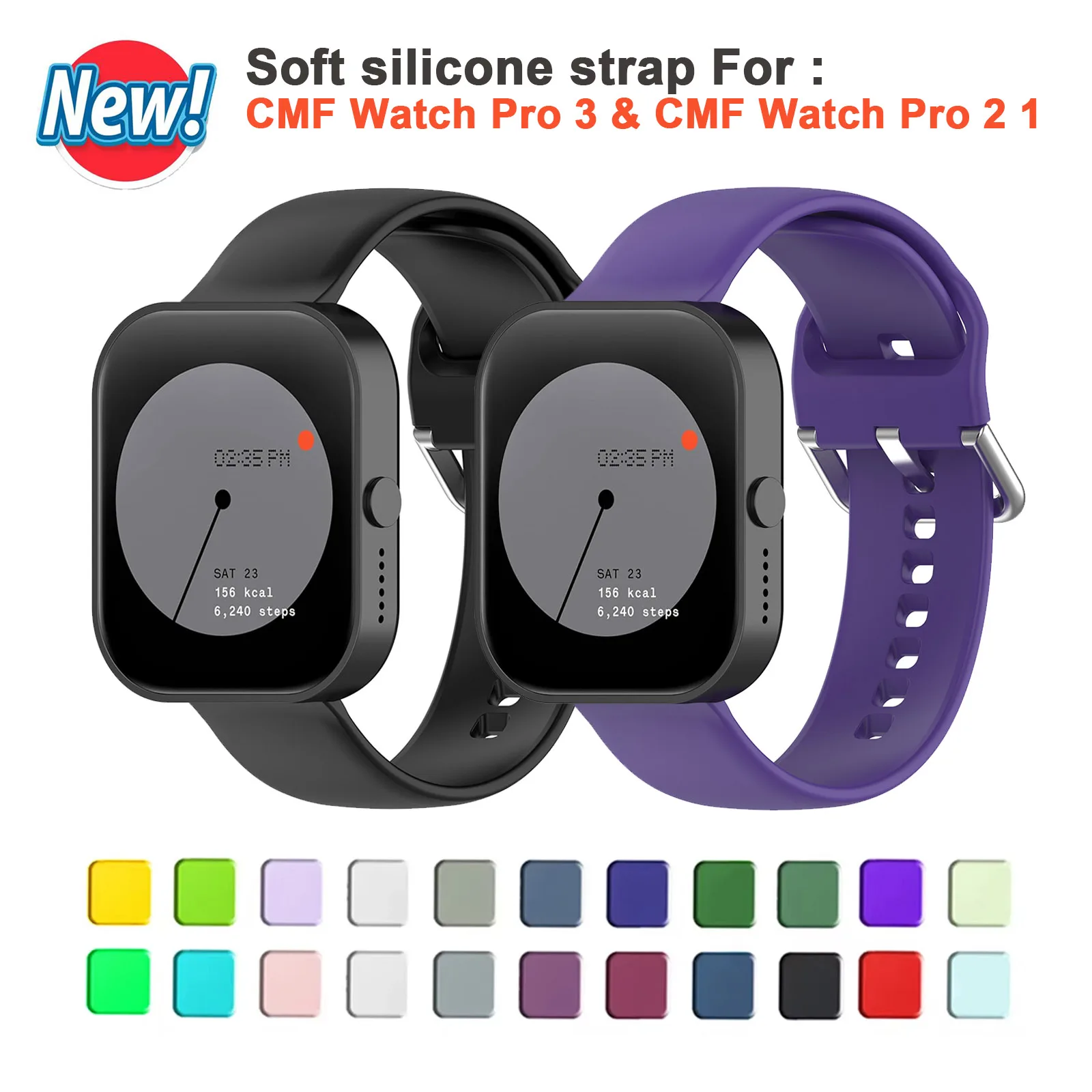 22mm Sport Strap For CMF Watch Pro Smartwatch Soft Silicone Breathable Wristbands For CMF By Nothing Watch Pro 3 2 1 Bracelet