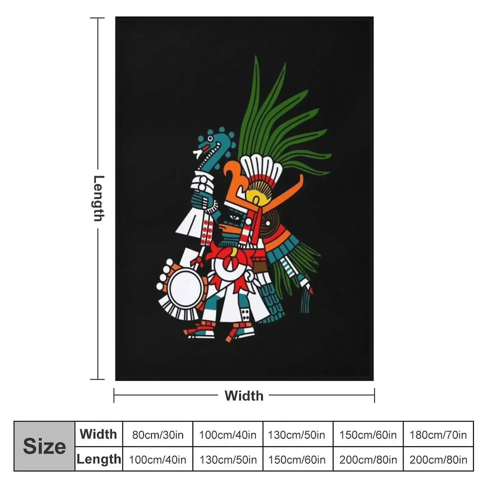 Aztec Deity Huitzilopochtli, “Turquoise Prince”, “Our Lord”, Codex Borbonicus. Throw Blanket